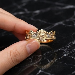 Game of Thrones Inspired Dragon Sigil Ring Targaryen House Fire Statement Ring, House of the Dragon Crown Ring