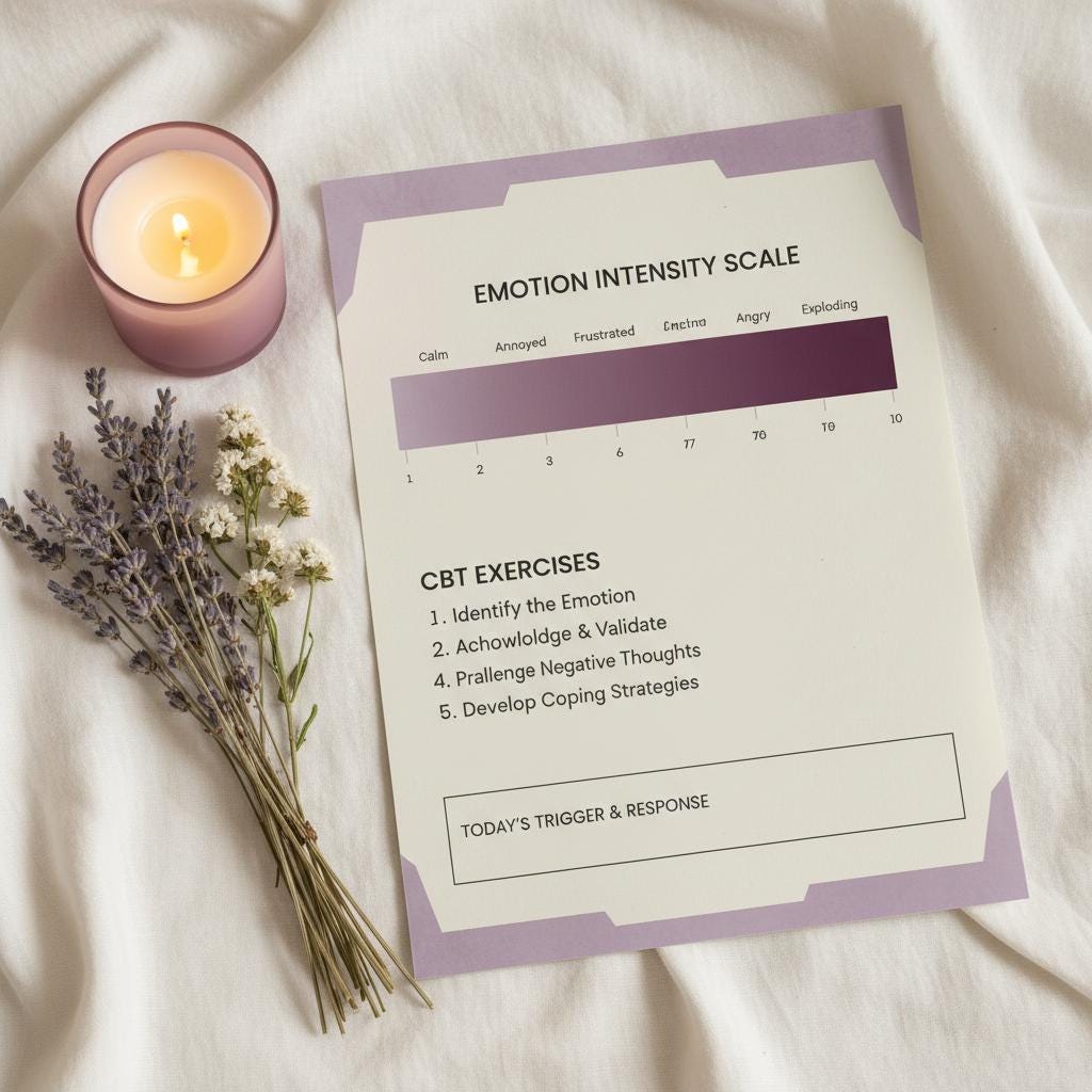 ADHD Emotional Regulation Workbook Printable | CBT & DBT | Rejection ...