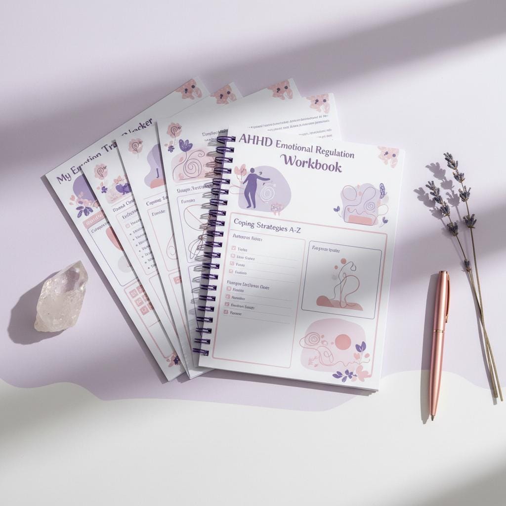 ADHD Emotional Regulation Workbook Printable | CBT & DBT | Rejection ...