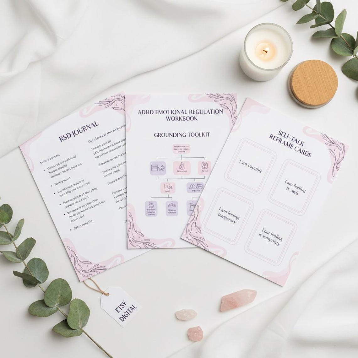 ADHD Emotional Regulation Workbook Printable | CBT & DBT | Rejection ...