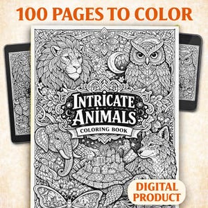 100 Intricate Animals: A Premium Coloring Book for Adults