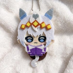 Uma Musume Assepoester grijze sleutelhanger | Uma Musume zachte charme