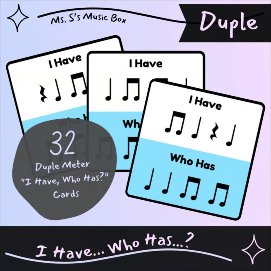 I Have, Who Has? Duple Meter Edition - Etsy