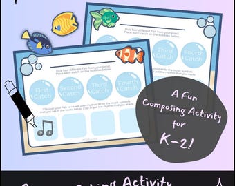 Rhythm Fishing: Elementary Music Center/Station Activity K-2