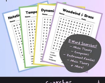 Eight Music Word Searches