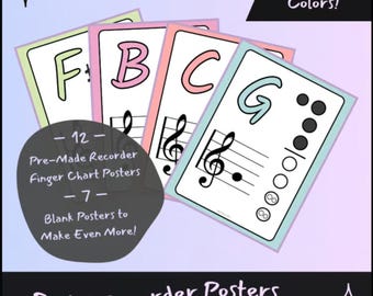 Recorder Finger Chart Posters – Pastel Boomwhacker Colors