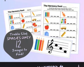 Harmony Hunt: Treble Clef SPACES ONLY Scavenger Hunt