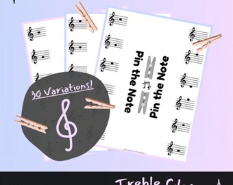 Pin the Note! Treble Clef: Elementary Music Center/Station Activity