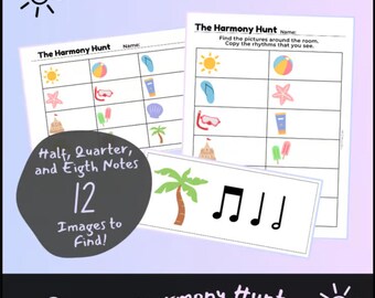 Summer Harmony Hunt: Half Note Rhythms Scavenger Hunt