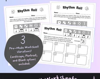 The Rhythm Roll - Music Dice Worksheets
