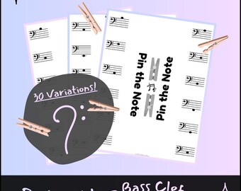 Pin the Note! Bass Clef: Elementary Music Center/Station Activity