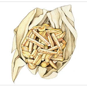 French Fries - Handpainted by Joanna Jensen // Giclée Art print