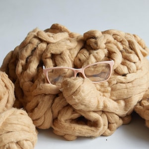 Cotton fiber  roving felting fiber  khaki cotton fiber  felting fiber BROWN COTTON FIBER
