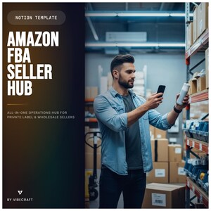 Amazon FBA Seller Notion Template | Product Tracker, PPC, Profit Dashboard | Instant Download