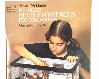 Miniature Needlepoint Rug for Dollhouses by Susan McBaine