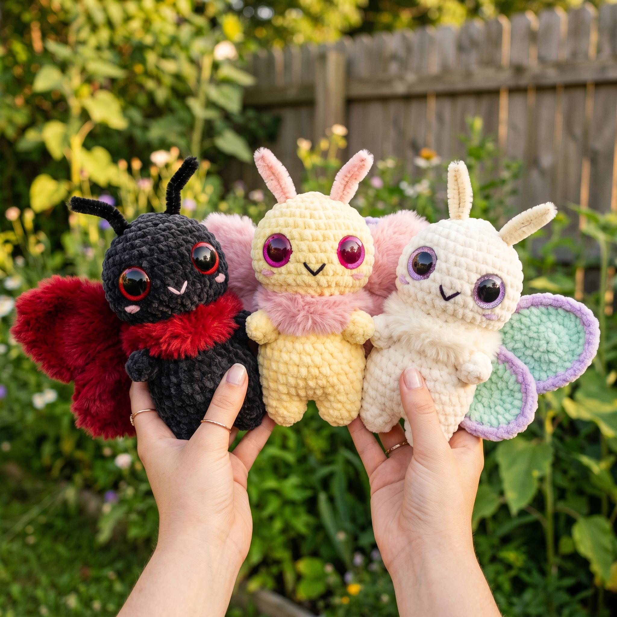 30 Moth Crochet Patterns for Amigurumi, Wearables, and Whimsical Home Decor 10 Kawaii Moth Crochet Pattern PDF | Chunky Chenille Plushie