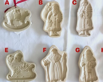 Ultra Rare 1998 Brown Bag Cookie Art Snow Santa Mold, Hill Design Limited Edition Christmas Stoneware, Retired Collector’s Piece
