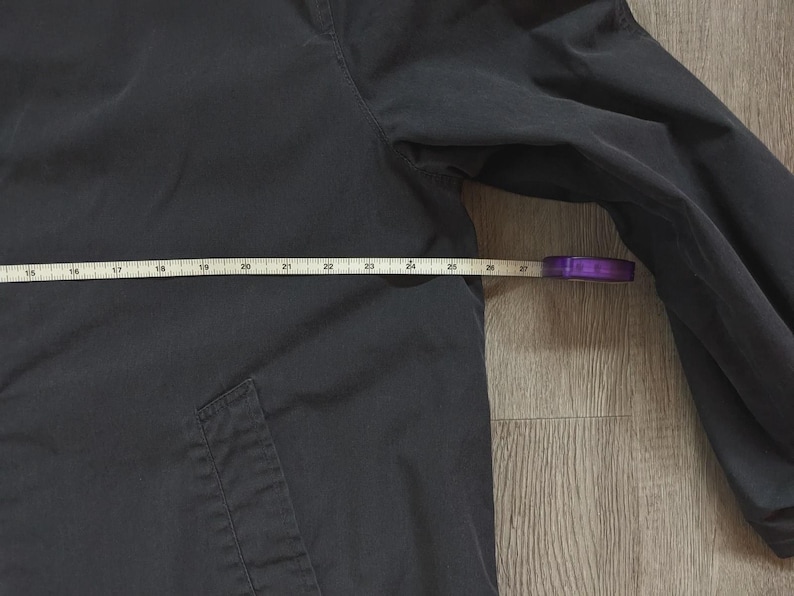 Vintage 1986 US Military Black Raincoat Trench Coat Men's Large 42-44R Minimalist Gorpcore Techwear Overcoat | Dark Academia Detective Coat image 7