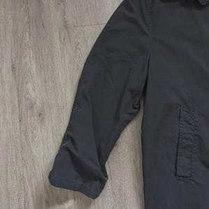 Vintage 1986 US Military Black Raincoat Trench Coat Men's Large 42-44R Minimalist Gorpcore Techwear Overcoat | Dark Academia Detective Coat image 4