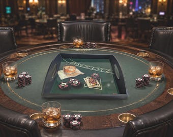 Michael Godard It's All About the Insurance Wood Tray, Santa Barbara Ceramic Design, New in Plastic, Blackjack Barware Poker Decor