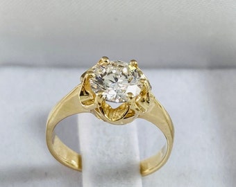 1 carat  DIAMOND engagement  ring . solitaire diamond lab made 1 carat . anniversary ring , romantic gift for her. clasic diamond ring