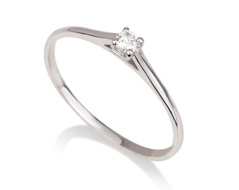 0.06 ct Diamond engagement ring .Promise Ring. Stacking Ring. natural diamond ring. solitaire diamond ring. Statement classic diamond ring