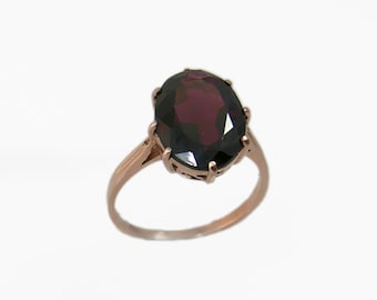 14k Rose Gold Victorian garnet ring. 14k gold wedding ring. anniversary gift ideas. garnet jewelry.  antique gold ring. Vintage garnet ring