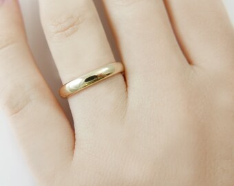 Gold Comfort fit  Band. wedding gold band. double Rounded Dome gold ring. gold wedding ring.  Men's wedding band. woman wedding band.