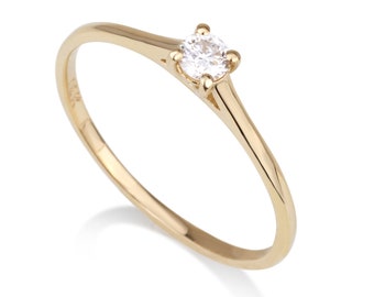 0.13 ct Diamond engagement ring .Promise Ring. Stacking Ring. natural diamond ring. solitaire diamond ring. Statement classic diamond ring