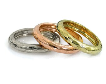 Gold wedding ring. Gold domed hammered ring. Classic wedding ring.Gold wedding ring. Hammered wedding ring. Round wedding ring (gr-9155-893)