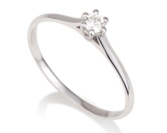 0.10 ct Diamond engagement ring .Promise Ring. Stacking Ring. natural diamond ring. solitaire diamond ring. Statement classic diamond ring