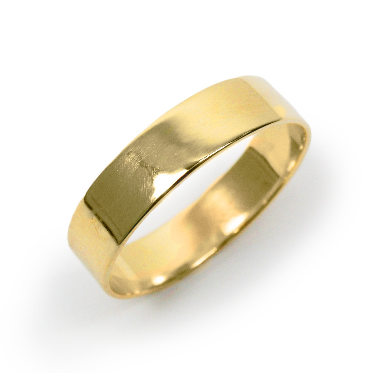 Men Wedding Band Classic Men Wedding Band 14k Yellow Gold Etsy