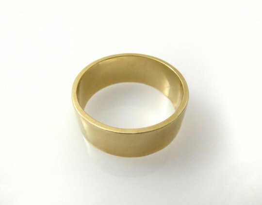 7.5.4mm. Men Wedding Band .wide Wedding Band. 14k Gold