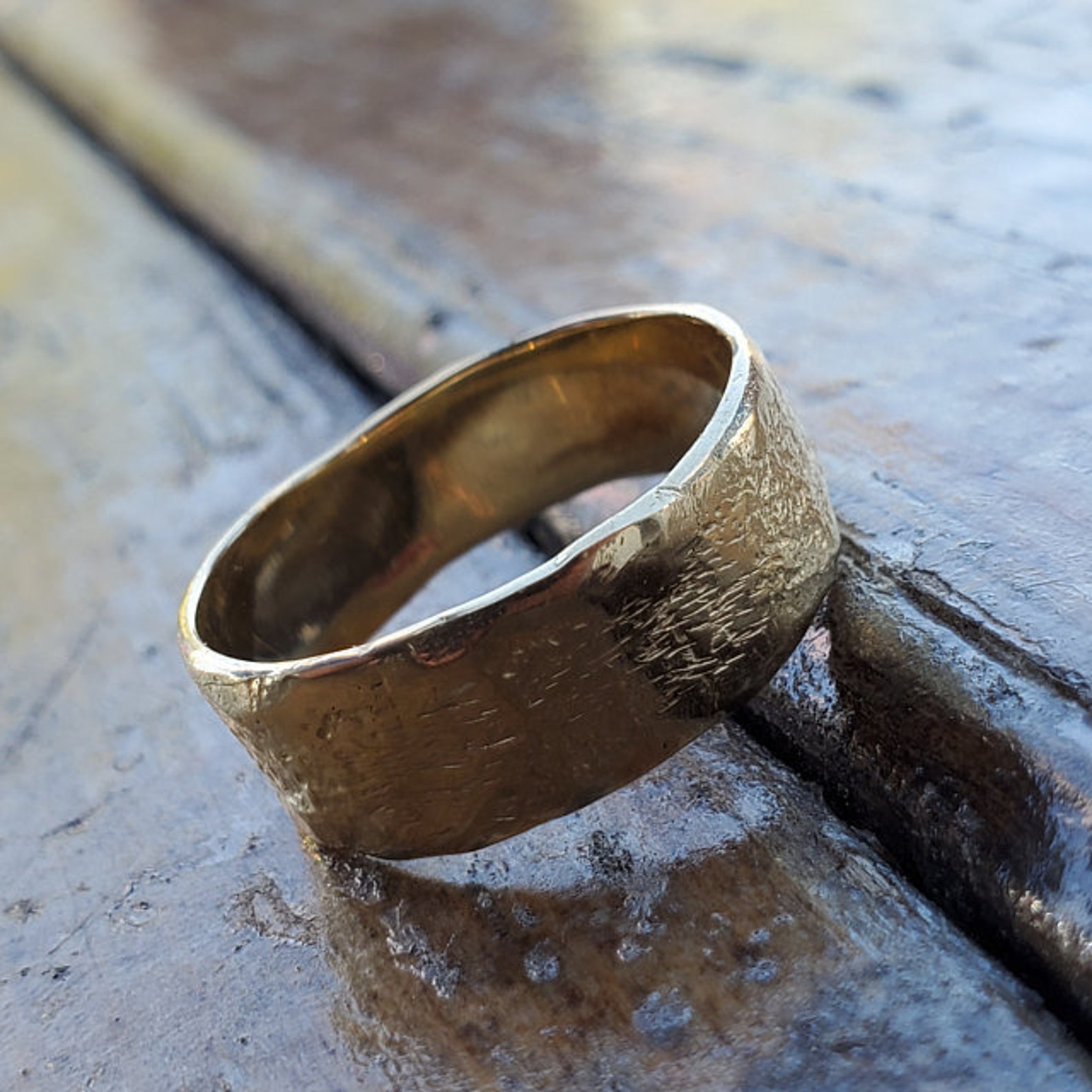 14kt Gothic Wedding Band. Real Gold Band. 8mm Wedding Ring. Etsy