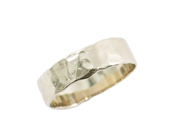 Men wedding band. 14k white gold wedding band. hammered  band.man wedding band. Gold wedding ring. Unisex wedding ring. Hammered ring