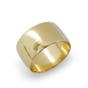 14k gold Wide gold wedding ring. Wide rounded wedding ring. 14k yellow gold ring. Classic wide wedding ring. 11mm wedding ring ,gold band