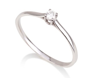 0.07 ct Diamond engagement ring .Promise Ring. Stacking Ring. natural diamond ring. solitaire diamond ring. Statement classic diamond ring