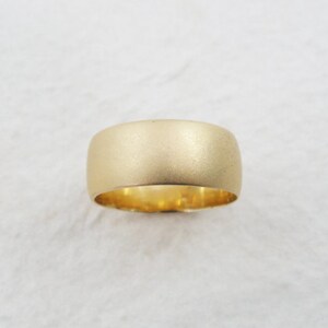 Classic 7.5 mm width rounded wedding band 14k yellow gold wide wedding ring, gold wedding ring, gr-9297-1445. image 4