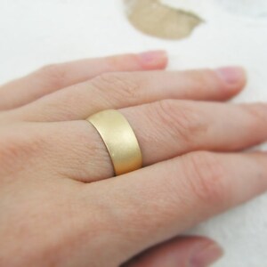 Classic 7.5 mm width rounded wedding band 14k yellow gold wide wedding ring, gold wedding ring, gr-9297-1445. image 3