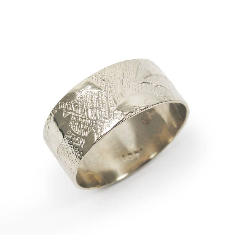 Textured wedding band Wide wedding band Gold rind White gold wedding band Gold wedding band gr-9162-654 Autumn leaves wedding band