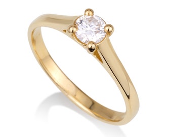 0.32 ct Diamond engagement ring .Promise Ring. Stacking Ring. natural diamond ring. solitaire diamond ring. Statement classic diamond ring