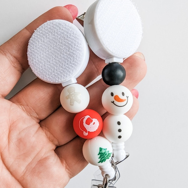 Christmas Beaded Interchangeable Badge Reel