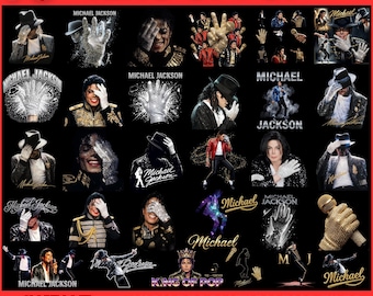 70 King of Pop PNG Bundle, 80s Music Legend Sublimation Designs, Retro Vintage Singer Graphics, MJ Inspired PNG, Digital Download