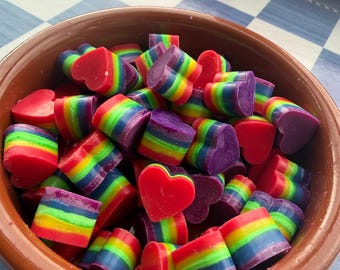 Regenbogen Herz Wachs schmilzt