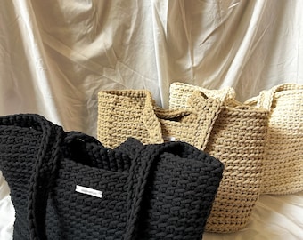 handgemachte Häkeltasche LILO • Handtasche • große handgemachte Häkeltasche aus Kordgarn • Geschenk • mehrfarbige Varianten • TikTok