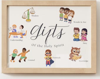 Seven Gifts of the Holy Spirit Poster for Kids | Catholic Homeschool ...