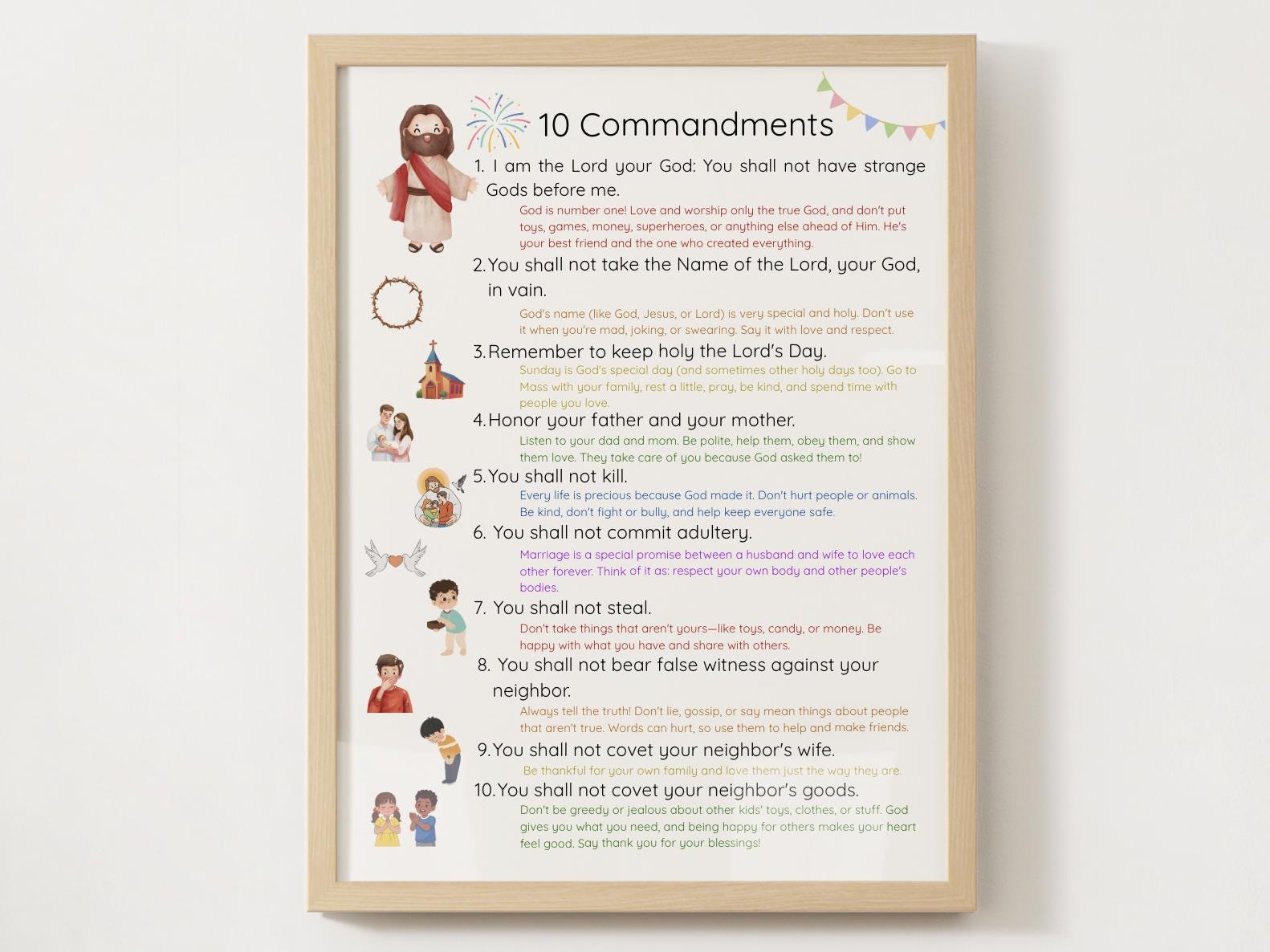 Catholic 10 Commandments for Children- Colorful: Kids Rendition ...