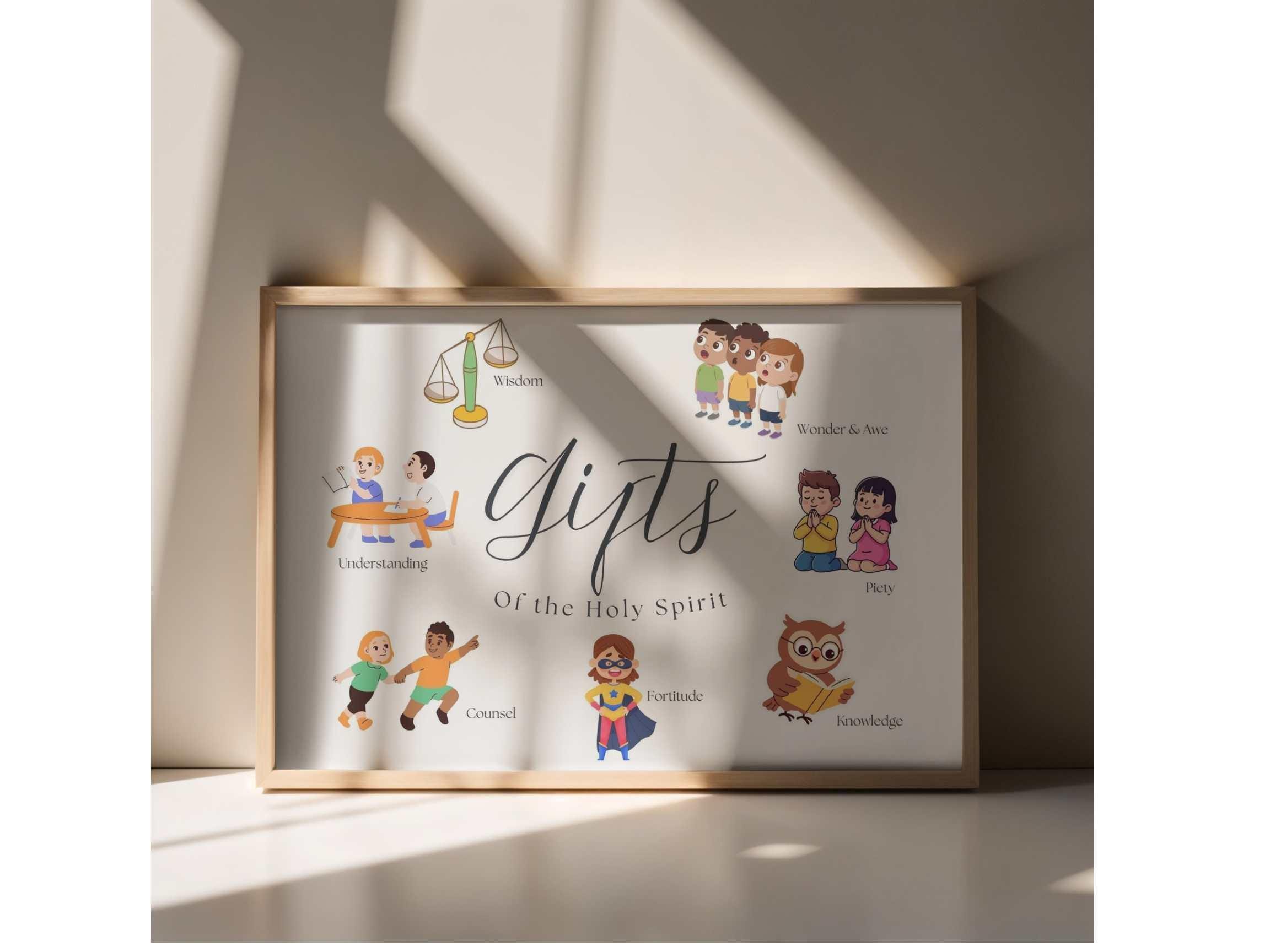 Seven Gifts of the Holy Spirit Poster for Kids | Catholic Homeschool ...