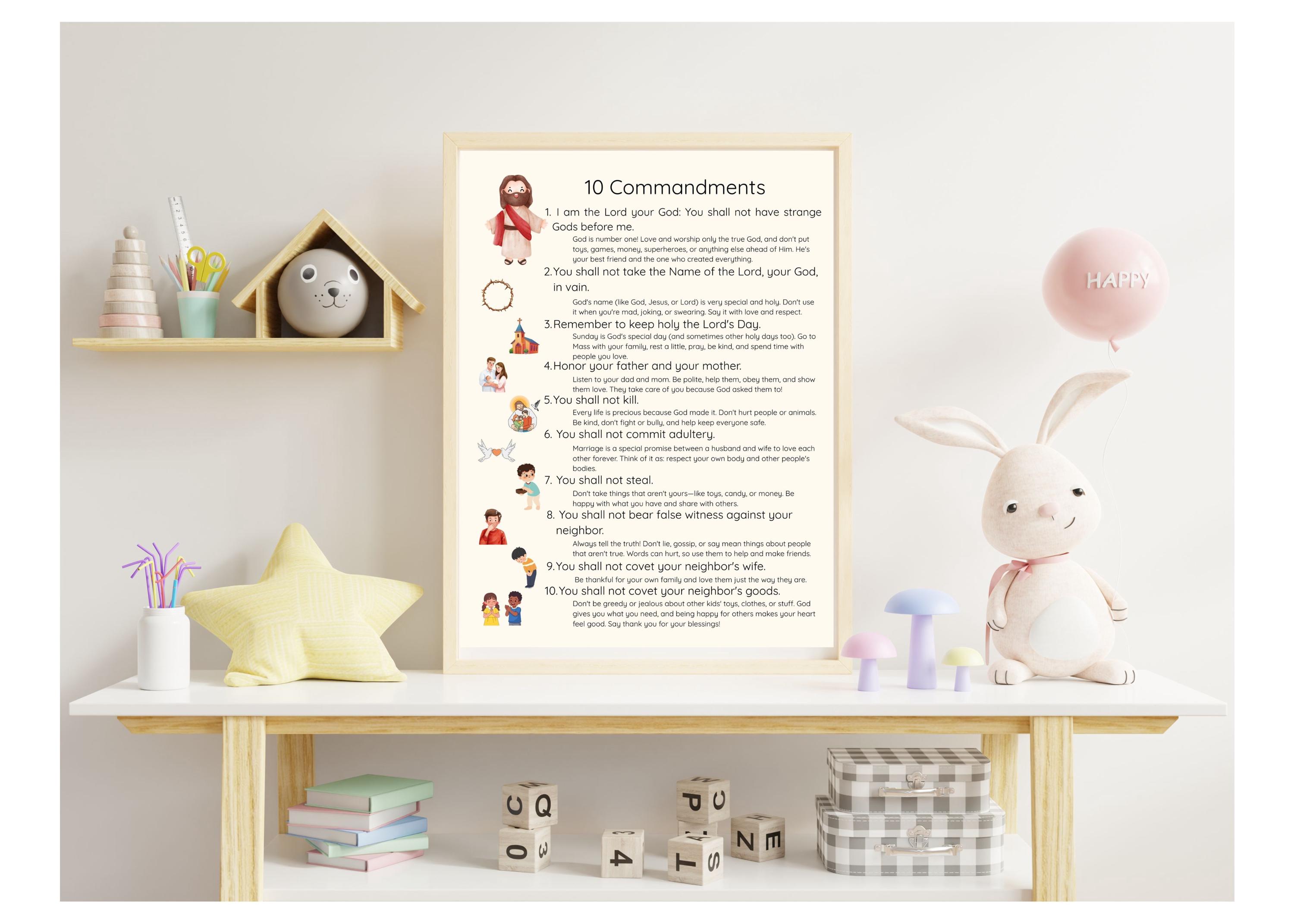 Catholic 10 Commandments for Children- Neutral: Kids Rendition ...