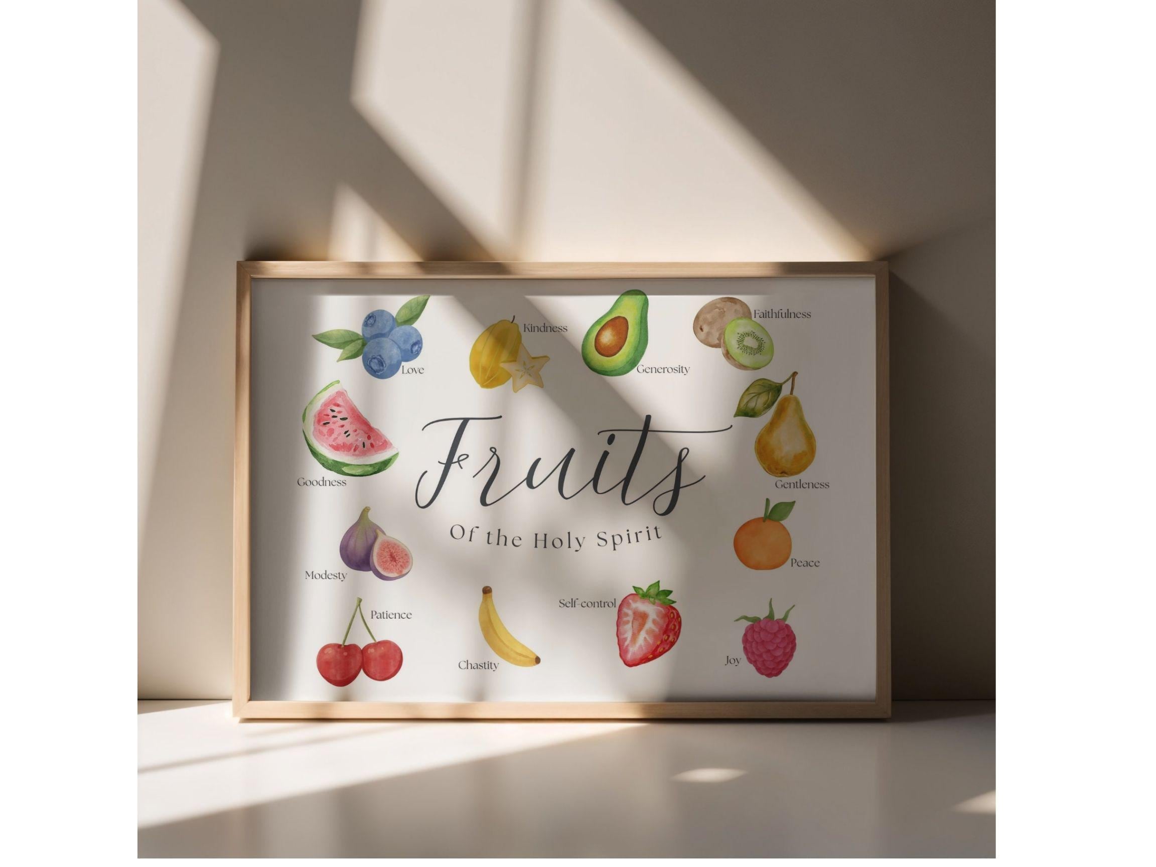 12 Fruits of the Holy Spirit – Catholic Kids Poster | 24x18 Printable ...